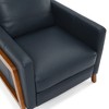 Top Grain Leather Exposed Wood Frame Recliner with High Back and Pocket Coil Seating - 4 of 4