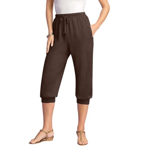 Drawstring Soft Knit Capri Pant