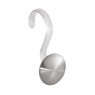 iDesign Steel Shower Curtain Hooks - Set of 12 - Brushed Stainless Steel