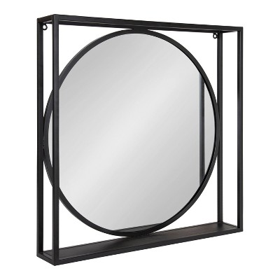 24" x 24" McCauley Functional Wall Mirror Black - Kate & Laurel All Things Decor