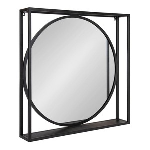 24" x 24" McCauley Functional Wall Mirror Black - Kate & Laurel All Things Decor: Modern Geometric, Iron Frame, No Assembly Required - 1 of 4