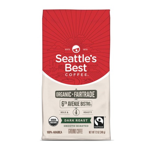 Seattle's Best Coffee 6th Avenue Bistro Fair Trade Organic Dark Roast Ground Coffee, 12-Ounce Bag - image 1 of 4