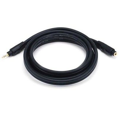 Monoprice Audio Extension Cable - 6 Feet - Black | Premium 3.5mm Stereo Male to 3.5mm Stereo Female 22AWG, Gold Plated