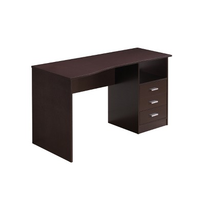 Classic Computer Desk with Multiple Drawers Brown - Techni Mobili