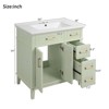 INFURNIC Vanity Tables, Elegant and Functional Bathroom Cabinet with Ceramic Sink for Organized Storage Solutions, Green, 18"*30"*34" - 3 of 4