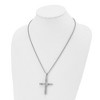Black Bow Jewelry Stainless Steel Polished and Wire Cross Necklace - 22 Inch - 2 of 4