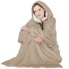 PAVILIA Faux Shearling Wearable Blanket Hoodie, Cozy Oversized Hooded Sweatshirt Adults, Warm Fleece Big Pocket - 2 of 4