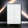 Kumasinova 5-Drawer Dresser for Bedroom,Contemporary Chest of Drawers,Particle Board Dresser,Entryway,Bedroom Furniture with 1 Piece,Espresso&White - 2 of 4
