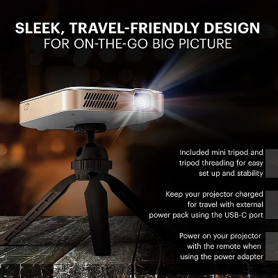 Kodak Luma 400 Portable White and Gold Mini Projector with Wi-Fi and Bluetooth