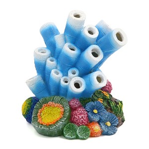 Unique Bargains Aquarium Tank Decoration Bubble Maker Blue Starfish Ornament 5.12"x5.12"x6.3" - 1 of 3