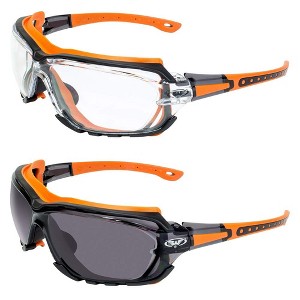 2 Pairs of Global Vision Eyewear Octane Safety Motorcycle Glasses with Clear, Smoke Lenses - 1 of 4