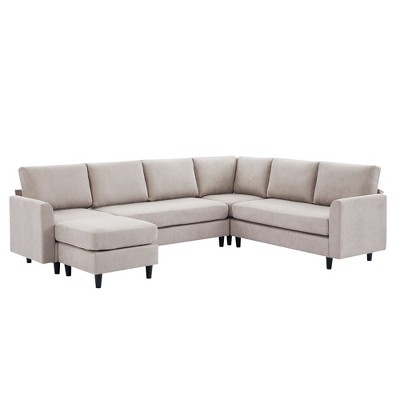 Hyleory Modular Comfort Corner Shaped Sectional Sofa,Large 7 Seater Corner Sofa for Living Room, Office, Spacious Space