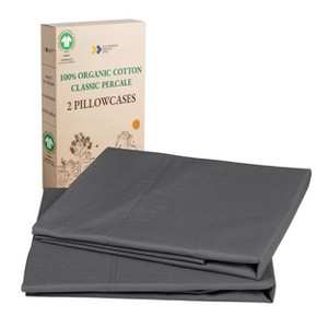 100% Organic Cotton Pillowcase Set, Percale- California Design Den - 1 of 4