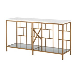 Slay Console Table Marble/Gold - Treasure Trove Accents - 1 of 4