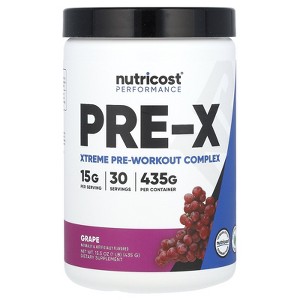 Nutricost Performance, PRE-X, Xtreme Pre-Workout Complex, Grape, 1 lb (435 g) - 1 of 2