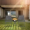 Costway 3PCS Outdoor Bistro Set Folding Table and Chairs Garden Deck Black - 2 of 4