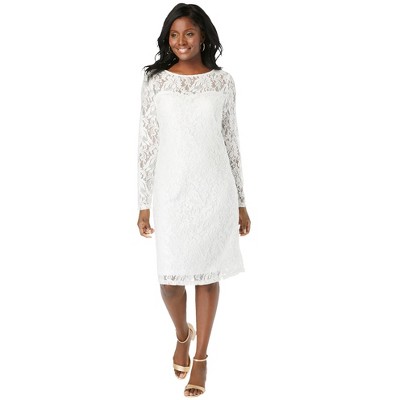 Jessica London Women's Plus Size Stretch Lace Shift Dress