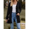 BLUEMING Womens Cardigans Open Front Ribbed Knit Casual Long Sleeve Button Down Soft Coats with Pockets - 3 of 4