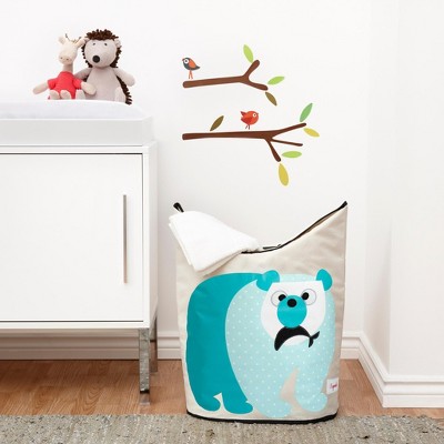 Polar Bear Collapsible Kids Laundry Hamper with Handles