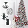 Slim Artificial Snow Flocked Christmas Tree – 350 Clear Warm White Lights, Hinged Design with Metal Stand, Skinny Xmas Tree for Home - 3 of 4