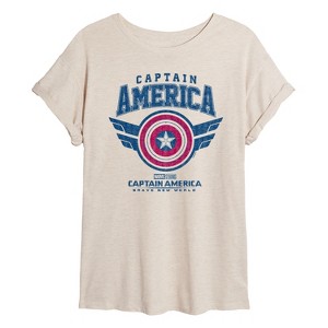 Women's - Marvel - Captain America Collegiate Oversized Graphic T-Shirt - 1 of 4