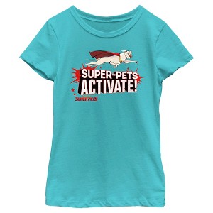 Girl's DC League of Super-Pets Krypto Super-Pets Activate T-Shirt - 1 of 4