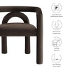 Modway  Astrid Upholstered Barrel Dining Chair in Cocoa Performance Velvet – Open Back Velvet Dining Room Chair with Arms - 4 of 4