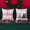 Christmas Pillow Covers 18x18 Inch Set of 2 Pink Black Trees Pink Buffalo Plaid Decorative - 4 of 4