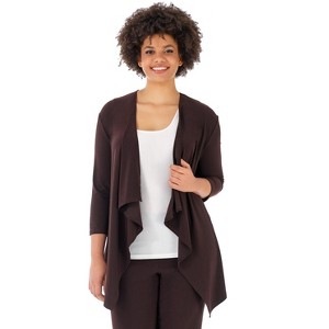 Rekucci Curvy Woman Travel in Style  Open Front Throw Over Jacket – Cozy, Versatile & Travel Friendly - 1 of 4