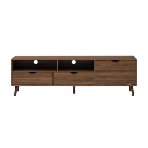 Gulches Natural TV Stand Entertainment Center Fits TVs up to 80 in with Mid Century Style 2 Drawers 1 Drop Down Door 4 Cabinets - 1 of 4