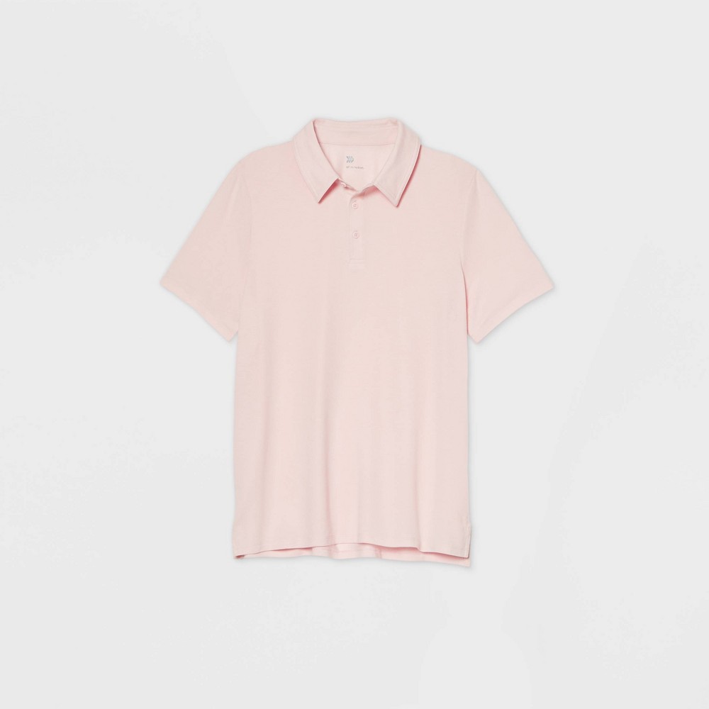 Men's Pique Golf Polo Shirt - All in Motion Pink L, Men's, Size: Large was $22.0 now $12.0 (45.0% off)