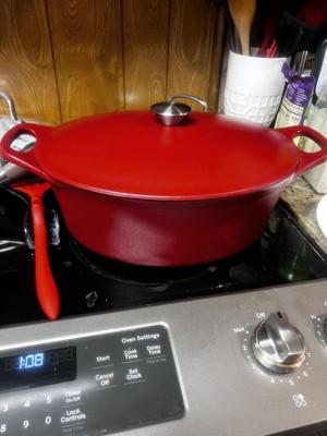  Rachael Ray NITRO Cast Iron Dutch Oven, 6.5 Quart, Red: Home &  Kitchen
