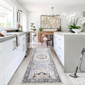 Retro Vintage Washable Area Rug, Stain Resistant, Non-Slip, Non-Shedding,Low Pile, Portable Indoor Carpet for Living Room, Bedroom - 1 of 4