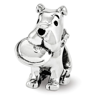 Black Bow Jewelry Sterling Silver Frisbee Dog Bead Charm
