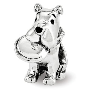 Black Bow Jewelry Sterling Silver Frisbee Dog Bead Charm - 1 of 4