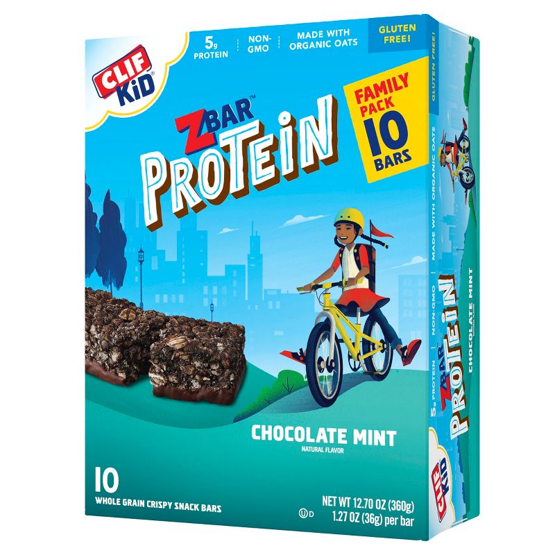 CLIF Kid ZBAR Protein Chocolate Mint Snack Bars 
, 1 of 14