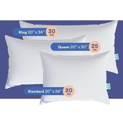King Size White Goose Down Medium Fill Power Pillows - Pack of 2