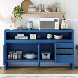 Merax 3-Door Sideboard with 3 Drawers & Semi-Open Shelf - 1 of 4