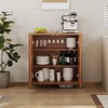 Farmhouse Kitchen Sideboard Buffet Storage Cabinet with Rattan Decorated Doors, Cupboard Console Table Wood Buffet Cabinet with Adjustable Shelves - 4 of 4