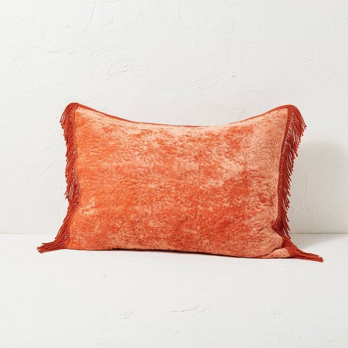 Standard Sun Stitched Vintage Velvet Quilt Sham Coral - Opalhouse