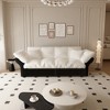 Lycvki 74.8" Queen Pull Out Sofa Bed, 3-in-1 Convertible Sleeper Tufted Sofa with 2 Soft Pillows - 4 of 4