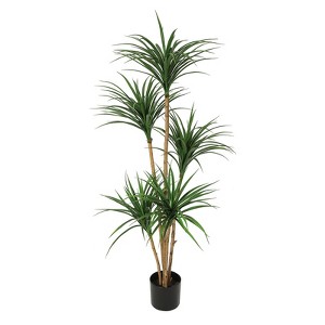 4-6FT Artificial Dracaena Tree - Realistic Adjustable Faux Plant for Indoor Decor, Living Room, Office & Photo Backdrops - 1 of 4