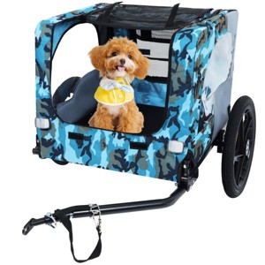 LAOTIES Foldable Dog Bike Trailer for Small Dogs And Cargo,Heavy Duty Dog Carrier with 16" Wheels,Hitch - 1 of 4