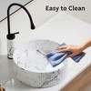 SEVOBAL Bathroom Sinks Round Vessel Black White Marble Ceramic Basin Modern Above Counter Design for Vanity, White, 20.5"*18.9"*12.1" - 3 of 4