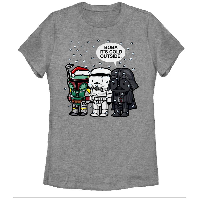 Women's Star Wars Christmas Boba It's Cold Outside T-Shirt, 1 of 4