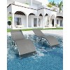 Acekool 2-Piece Aluminum Chaise Lounge Set - Textilene Poolside Chairs with Ergonomic Support - 2 of 4