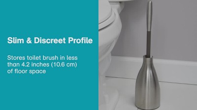 Sleek Silver Stainless Steel Toilet Brush Holder