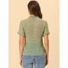 INSPIRE CHIC Women's Bell Sleeve V-neck Floral Ruffled Blouse - 3 of 4