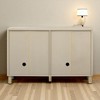 Modern 4-Door Wood Buffet Cabinet with Adjustable Shelves and Arc Handles, Sideboard Storage Cabinet for Kitchen, Dining Room, or Living Room - 3 of 4