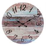 Round Rustic Wall Clock Brown - Stonebriar Collection